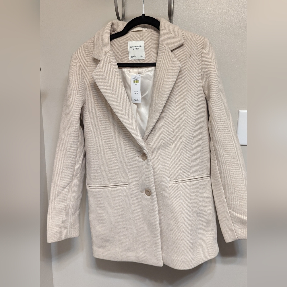 NWT Abercrombie and Fitch Heavyweight Wool-Blend Blazer Coat